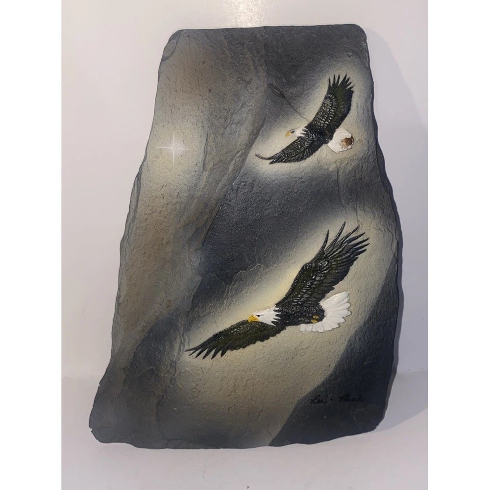 Reflections of Bay Life Art Hand Painted Eagle Scene